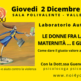 Vallecrosia: “Le donne, il lavoro e la maternità. E gli uomini?”, giovedì appuntamento con Noi4You Vallecrosia: “Le donne, il lavoro e la maternità. E gli uomini?”, giovedì appuntamento con Noi4You