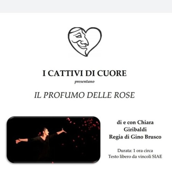 Imperia, rinviato al 4 agosto lo spettacolo teatrale "Il Profumo delle rose", Imperia, rinviato al 4 agosto lo spettacolo teatrale "Il Profumo delle rose",