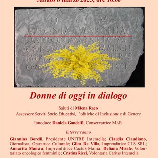 "Apronia Marcella e le altre.", al Mar di Ventimiglia si celebra la festa della donna con la cultura