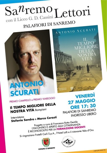 Sanremo: il 'Premio Campiello' Antonio Scurati protagonista dell'ultimo incontro per "Sa(n)remo lettori con il Liceo Cassini”
