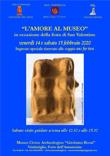Un fine settimana all'insegna dell'amore al Museo Archeologico “Rossi” di Ventimiglia Un fine settimana all'insegna dell'amore al Museo Archeologico “Rossi” di Ventimiglia