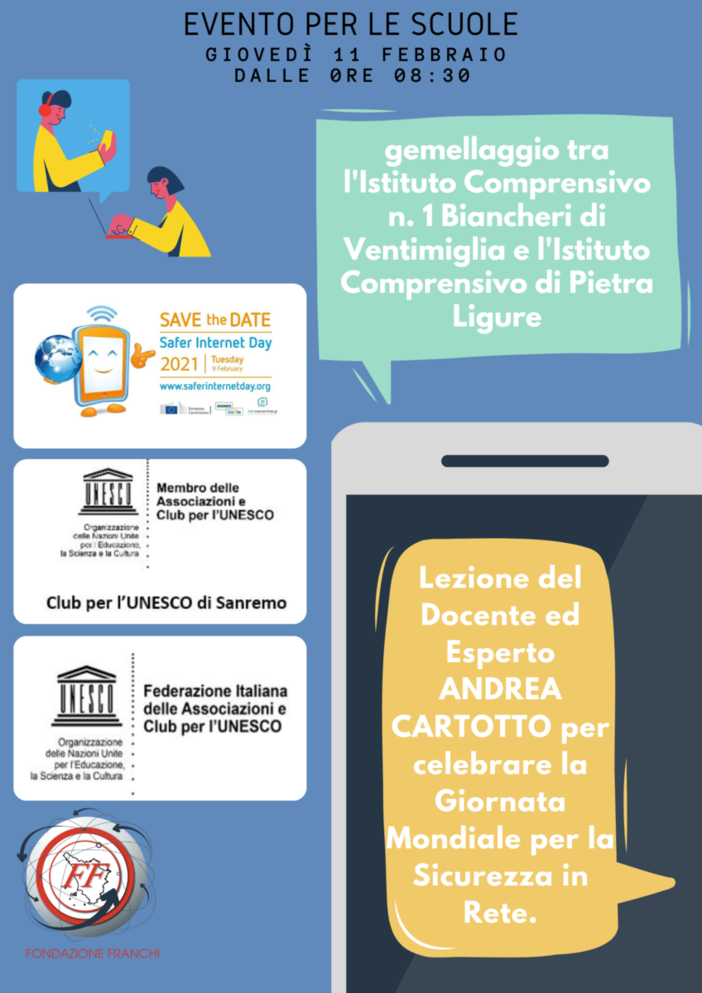 Safer Internet Day 2021: giovedì grande evento web con oltre mille studenti collegati Safer Internet Day 2021: giovedì grande evento web con oltre mille studenti collegati