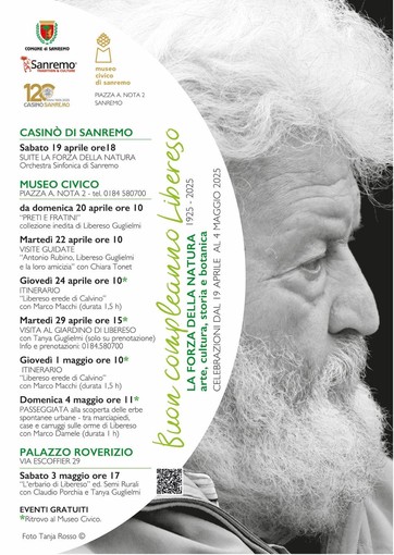 Sanremo: proseguono le iniziative dedicate al Centenario della nascita di Libereso: sabato 3 maggio incontro con la figlia Tanya e il giornalista Claudio Porchia