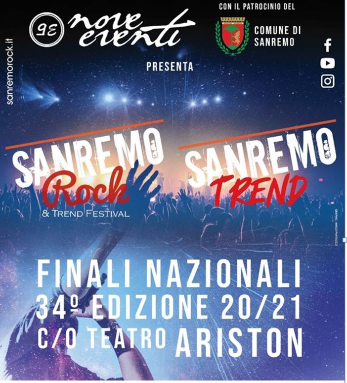 Al via la 34ª edizione di Sanremo Rock & Trend Festival: il concorso dedicato ad artisti emergenti Al via la 34ª edizione di Sanremo Rock & Trend Festival: il concorso dedicato ad artisti emergenti