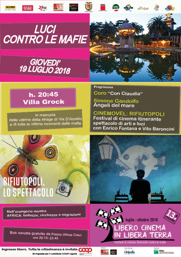 Imperia: il 19 luglio a Villa Grock una serata in ricordo delle vittime della mafia Imperia: il 19 luglio a Villa Grock una serata in ricordo delle vittime della mafia
