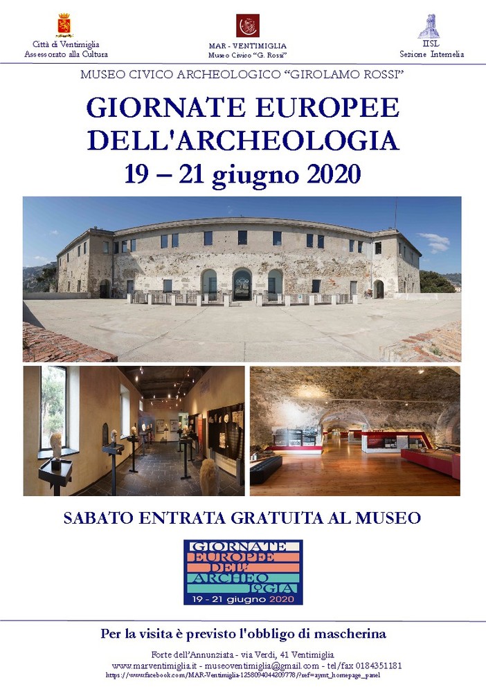 Ventimiglia: il Museo Civico Archeologico 'Girolamo Rossi' aderisce alle Giornate Europee dell'Archeologia