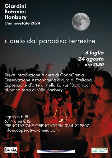 Ventimiglia: il 6 e il 24  luglio doppio appuntamento con "Il cielo dal paradiso terrestre"