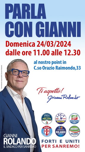 Elezioni Sanremo: al via 'Parla con Gianni', Rolando incontra la cittadinanza al point