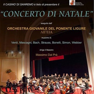 Domenica al Teatro dell'Opera del Casinò il "Concerto di Natale" dell'Orchestra Giovanile del ponente ligure