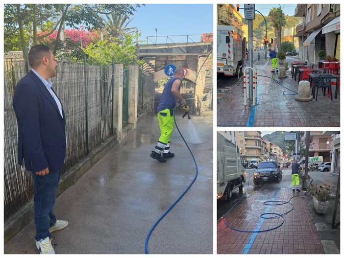 Vallecrosia al Mare più pulita e accogliente, iniziati i lavaggi programmati delle vie (Foto) Vallecrosia al Mare più pulita e accogliente, iniziati i lavaggi programmati delle vie (Foto)