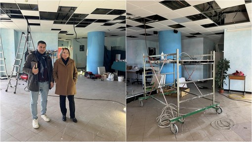 Vallecrosia, efficientamento energetico e messa in sicurezza: iniziati i lavori nella sala polivalente (Foto)