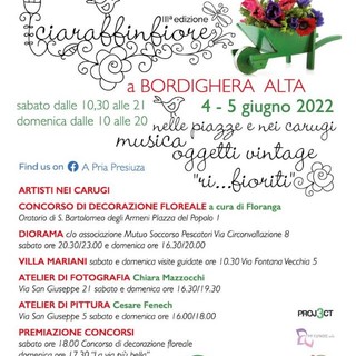 Bordighera, il 4 e il 5 giugno la terza edizione di 'Ciaraffi in fiore'