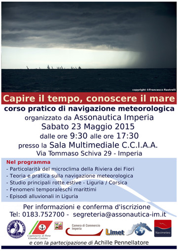 Imperia: sabato 23 maggio corso pratico meteorologico organizzato dall'Assonautica Imperia: sabato 23 maggio corso pratico meteorologico organizzato dall'Assonautica