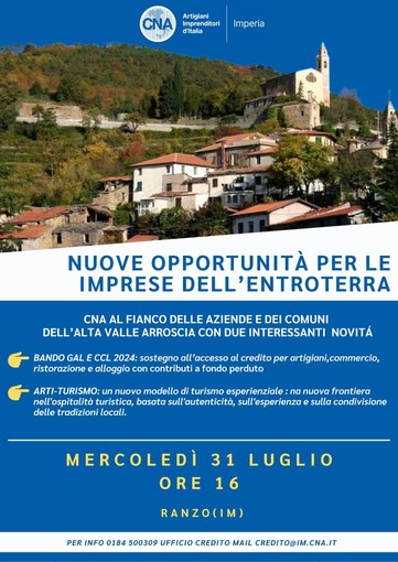 CNA Imperia: Opportunità per le Imprese dell'Entroterra