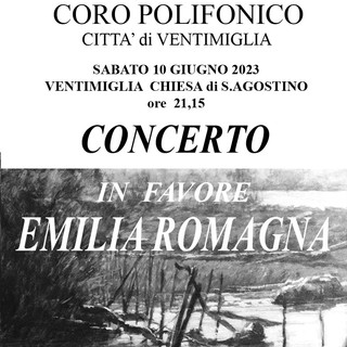 Sabato il Coro Polifonico Città di Ventimiglia dedicherà un concerto all'Emilia Romagna Sabato il Coro Polifonico Città di Ventimiglia dedicherà un concerto all'Emilia Romagna