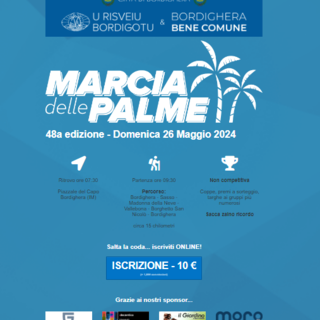 Bordighera, domenica la “Marcia delle Palme”: appuntamento sul Piazzale del Capo Bordighera, domenica la “Marcia delle Palme”: appuntamento sul Piazzale del Capo