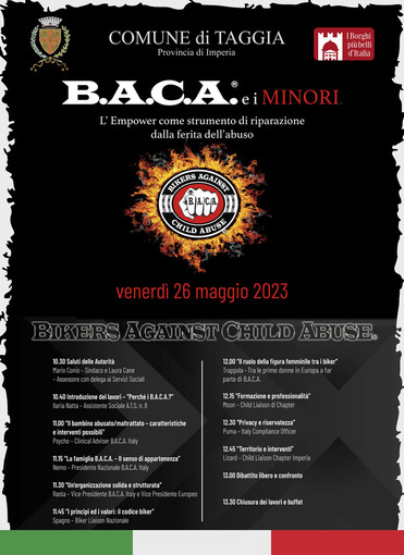 Taggia: salvare i bambini vittime d'abuso con il metodo BACA, domani convegno in Comune Taggia: salvare i bambini vittime d'abuso con il metodo BACA, domani convegno in Comune