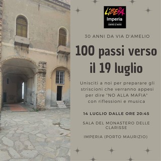 "Cento passi verso il 19 luglio", manifestazione di Libera nel Convento delle Clarisse a Imepria