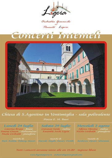 Ventimiglia: stasera ultimo appuntamento per i Concerti Intemeli insieme all'Orchestra Ligeia