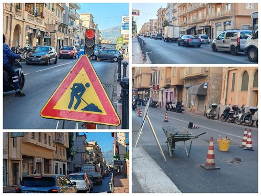 Bordighera, lavori sull'Aurelia: traffico in tilt (Foto)