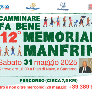 Il 31 maggio a Sanremo il  12° "memorial Manfrin: camminare fa bene, insieme"