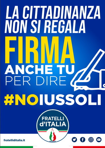 Sanremo: domani in via Escoffier la raccolta di firme di Fratelli d'Italia contro la 'Cittadinanza facile'