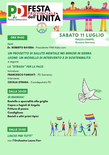 Bussana di Sanremo, la Festa dell’Unità conclude l'edizione con due eventi sulla pace Bussana di Sanremo, la Festa dell’Unità conclude l'edizione con due eventi sulla pace