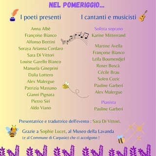 Al Museo della Lavanda di Carpasio, giornata dedicata alla poesia e alla musica