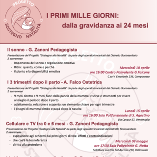 Vallecrosia, domani 2° appuntamento del 'Sostegno alla Natalità': si parla di "cellulare e TV tra 0 e 6 mesi"