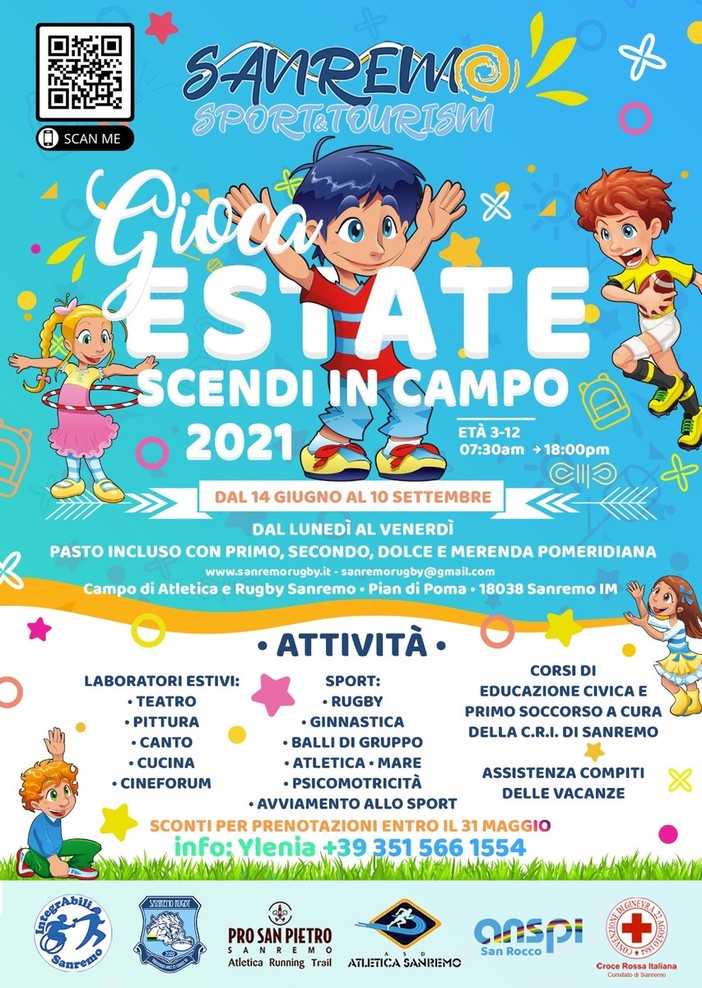 Sanremo, successo per le iscrizioni all'edizione 2021 del "Gioca Estate, scendi in campo"