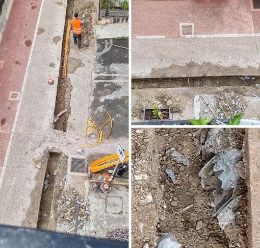 Riva Ligure, polemica per i lavori per la fibra in via Giardino, Giuffra: "Chiesto a Tim il ripristino completo della zona" Riva Ligure, polemica per i lavori per la fibra in via Giardino, Giuffra: "Chiesto a Tim il ripristino completo della zona"
