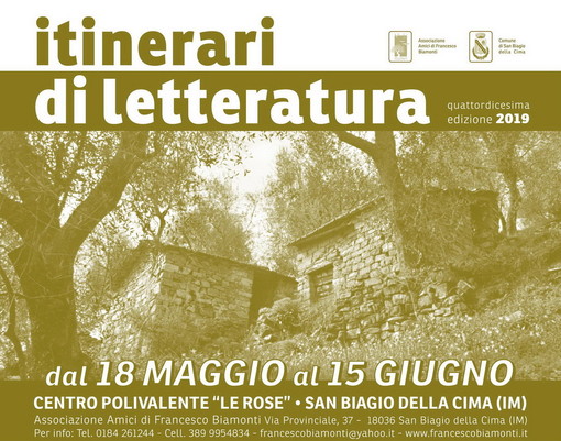 San Biagio della Cima: domani ritornano gli ‘Itinerari di Letteratura’ dell’Associazione Amici di Francesco Biamonti San Biagio della Cima: domani ritornano gli ‘Itinerari di Letteratura’ dell’Associazione Amici di Francesco Biamonti