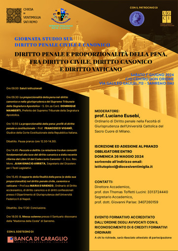 Sanremo, giornata studio interdisciplinare all’Istituto Teologico sulla proporzionalità della pena