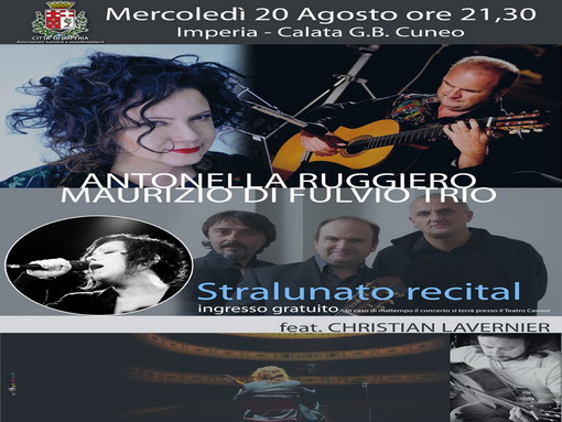 Imperia: il 20 agosto a Calata Cuneo concerto di Antonella Ruggiero e Maurizio Di Fulvio Trio