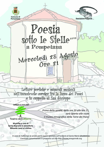 Pompeiana: mercoledì &quot;Poesia sotto le stelle&quot; con li attori del Teatro dell'Albero