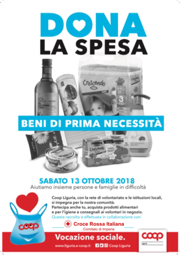 Imperia: sabato i volontari della Croce Rossa saranno alla Coop per una raccolta di beni di prima necessità