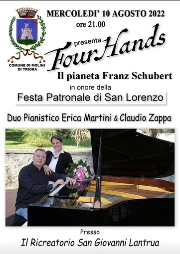 Molini di Triora: stasera concerto pianistico a quattro mani con Erica Martini e Claudio Zappa