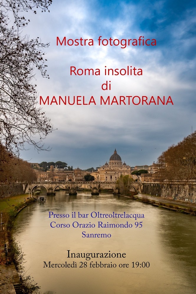 Sanremo, in arrivo "Roma insolita": la mostra personale di Manuela Martorana Sanremo, in arrivo "Roma insolita": la mostra personale di Manuela Martorana