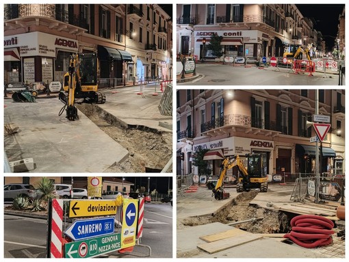 Bordighera, al via i lavori in via Vittorio Emanuele II: cambia la viabilità (Foto)