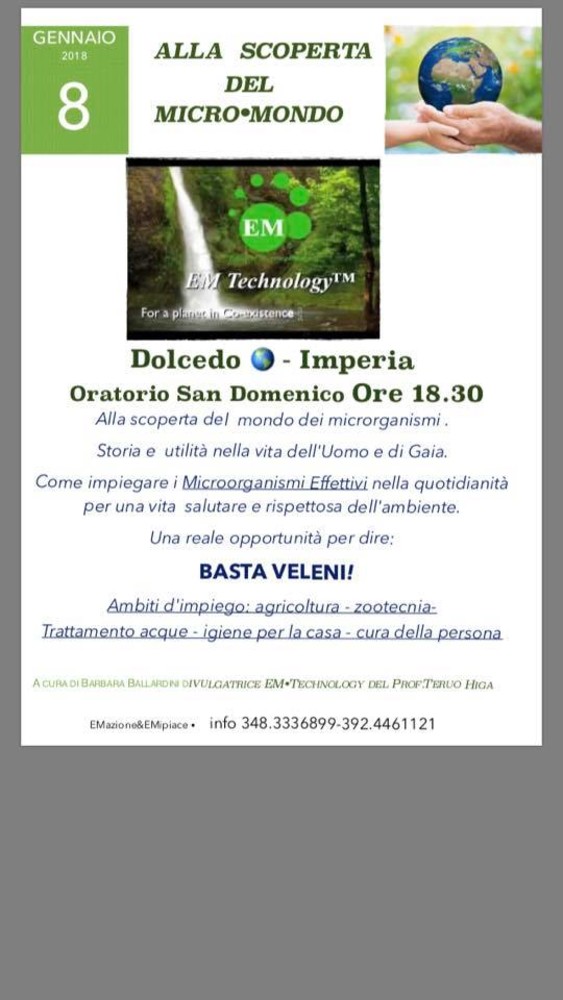 Dolcedo: domani alle 18.30 l'incontro "Alla scoperta dei microorganismi" Dolcedo: domani alle 18.30 l'incontro "Alla scoperta dei microorganismi"