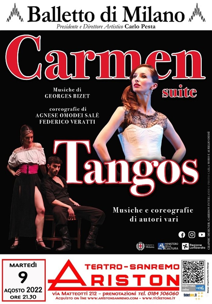 Sanremo: martedì all'Ariston il Balletto di Milano porta in scena &quot;Carmen suite - Tango&quot;
