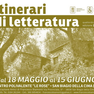 San Biagio della Cima: domani ritornano gli ‘Itinerari di Letteratura’ dell’Associazione Amici di Francesco Biamonti San Biagio della Cima: domani ritornano gli ‘Itinerari di Letteratura’ dell’Associazione Amici di Francesco Biamonti