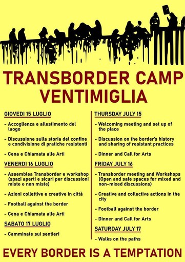 Ventimiglia, emergenza migranti: tre giorni di eventi organizzati dagli attivisti no borders di 'Progetto 20k' Ventimiglia, emergenza migranti: tre giorni di eventi organizzati dagli attivisti no borders di 'Progetto 20k'