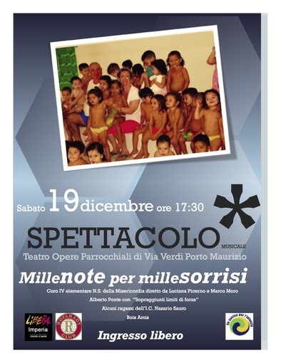 Imperia: sabato al teatro delle opere parrocchiali lo spettacolo 'Mille note per 1000 sorrisi'