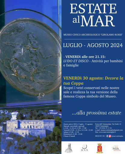 Ventimiglia, domani evento per grandi e piccini ""Decora la tua coppa - Una serata alla scoperta dei vetri del MAR" Ventimiglia, domani evento per grandi e piccini ""Decora la tua coppa - Una serata alla scoperta dei vetri del MAR"