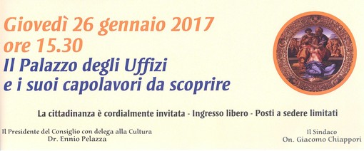Diano Marina: giovedì la conferenza 'Il Palazzo degli Uffizi e i suoi capolavori' chiuderà la serie di incontri artistici alla Biblioteca Civica