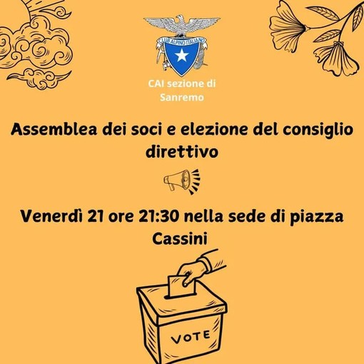 Sanremo, domani assemblea annuale dei soci del  Club Alpino Italiano