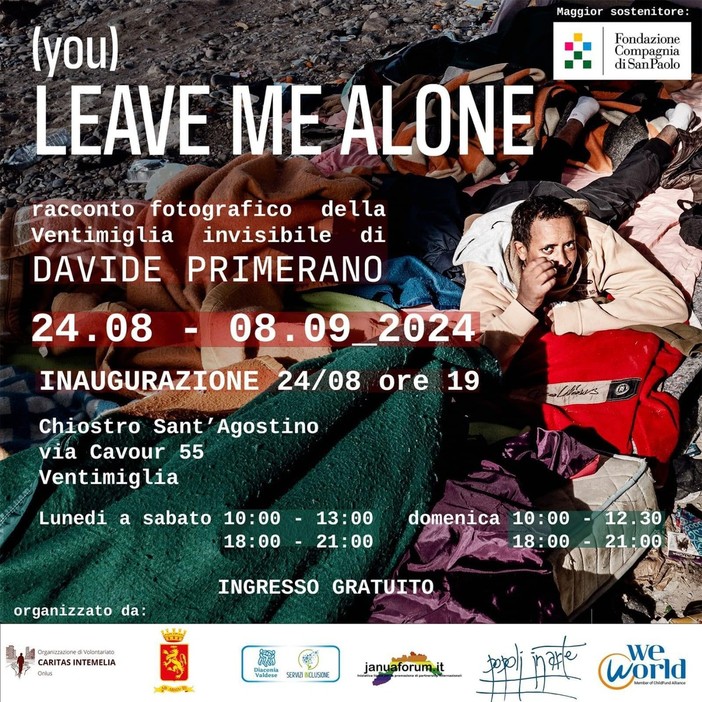 Sabato l'inaugurazione della mostra  “(you) Leave me alone": racconto fotografico della Ventimiglia invisibile