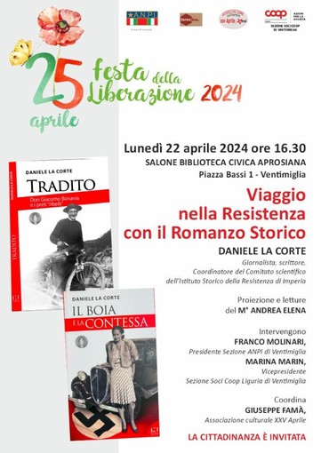 Ventimiglia: ‘Viaggio nella Resistenza con il romanzo storico, un incontro all'Aprosiana Ventimiglia: ‘Viaggio nella Resistenza con il romanzo storico, un incontro all'Aprosiana