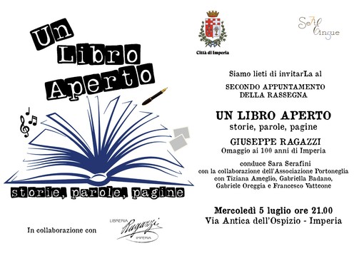 "Un libro aperto storie, parole, pagine, Giuseppe Ragazzi. Omaggio ai 100 anni di Imperia